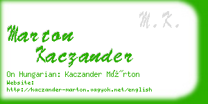 marton kaczander business card